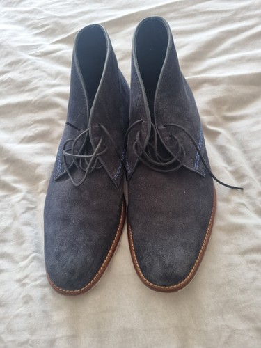 Blue suede chukka boots