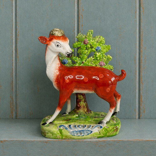 Staffordshire pearlware stag - staffordshire,
