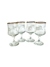 Vintage Gold Rim Etched Floral
