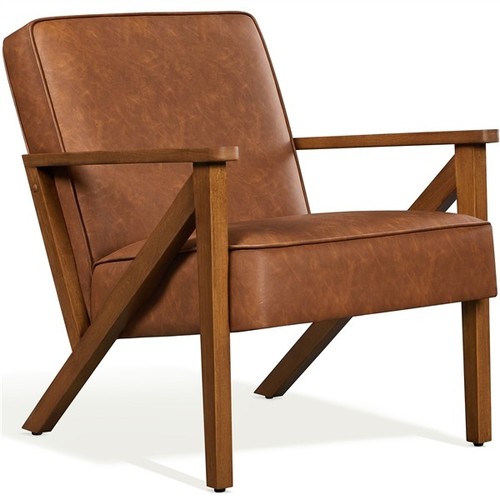 Faux leather armchair lounge - leather,