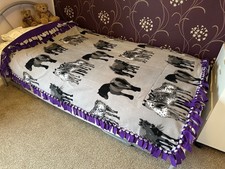 Hand made fleece blanket/throw double thickness warm