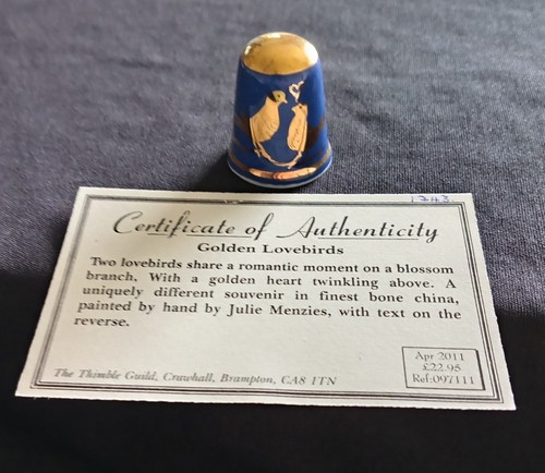 Golden lovebirds thimble with - golden,