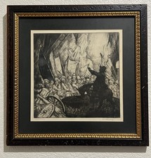 1906 original antique etching “The Revolt”By listed artist William Strang