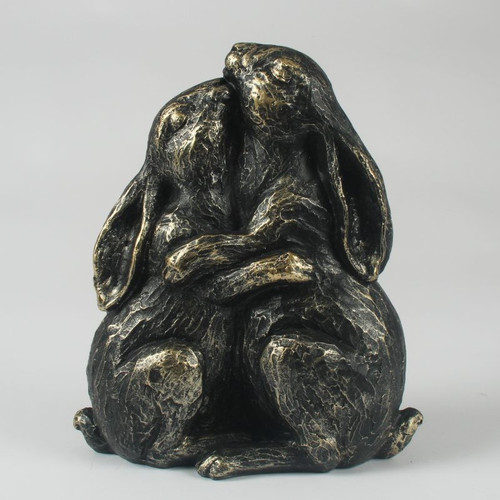 Resin rabbits hugging - hugging, figurine