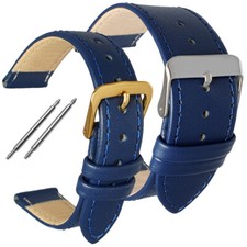 Men's Women's Blue Leather
