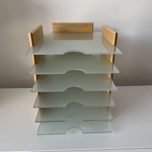 Stacking letter trays frosted - stacking,