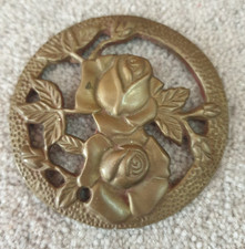 VINTAGE BRASS MEDALLION TRIVET