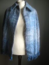 SCOTTISH TWEED CAPE CLOAK 100% WOOL mohair small 8 10 blue ANDREW STEWART ladies