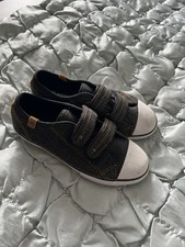 BNWT M&S Marks & Spencer Infant Boys Size 12 (30.5) Grey Black Canvas Shoes