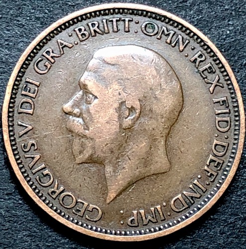1934 halfpenny 2d - halfpenny, british