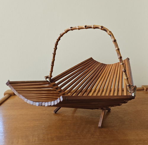 Vintage mcm wooden fan - vintage,