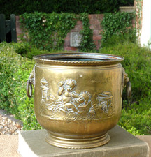 Brass Planter Jardiniere Plant pot Antique Vintage