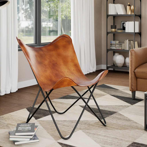 Butterfly chair vintage brown - chair,