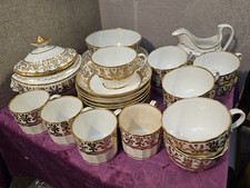 Chamberlain Worcester Antique Porcelain Part Tea Set - 26 Items - Gold On White