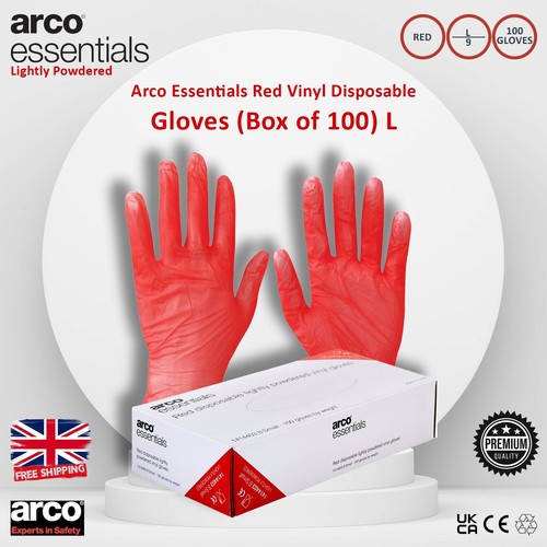 100x disposable gloves red - 100x,
