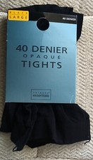 PRIMARK 40 DENIER OPAQUE TIGHTS ~ SIZE LARGE ~ UP TO 42” HIPS ~ BLACK