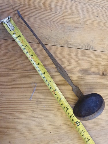 Vintage indian iron ladle oil - indian,