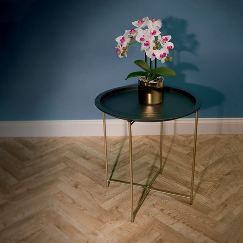 Round steel tray - round, living