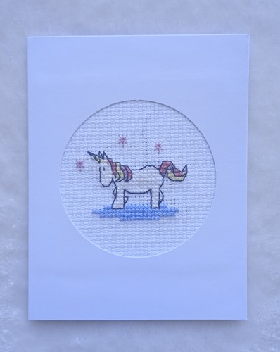 Handmade cross stitch card - cross,