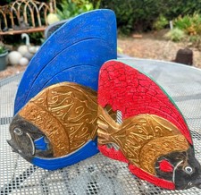 Two Colourful Stylised Wooden