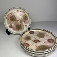 Denby - Gypsy - Stoneware - 4 x Tea / Side Plates -  16.5 cm - Pink Floral