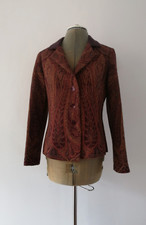 Renato Nucci Blazer Women Size 40 Pure Wool Paisley Multi Colour Jacket Vintage