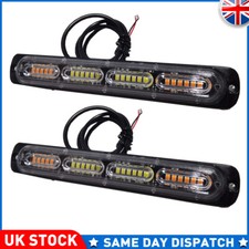 2X 24LED Strobe Marker Flashing Light Recovery Bar Beacon Car 12/24V Amber/White
