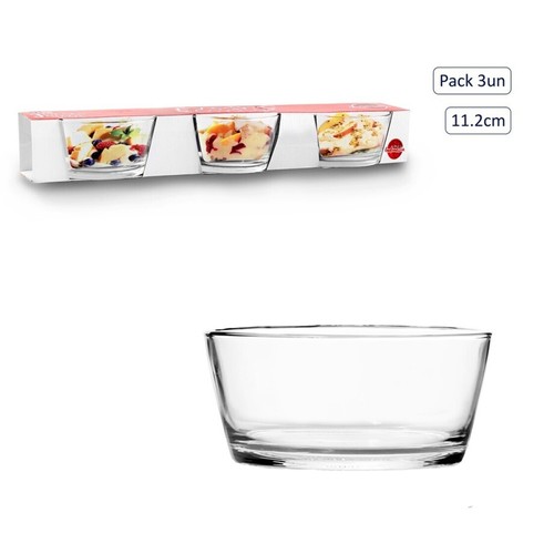 Glass bowl set clear 11cm - set, 3