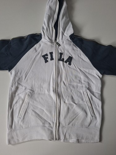 Fila white navy zip hoodie - fila,