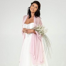 Pink bridal mohair shawl cape