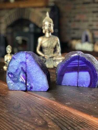 Purple agate natural edge - agate,