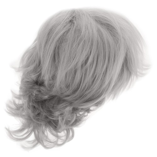 Synthetic short curly wig - synthetic, grey