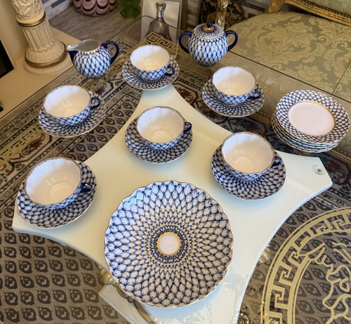 Lomonosov cobalt net porcelain - cobalt,