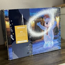 Homebase 6FT giant inflatable blow up polar bear disco light Christmas decor