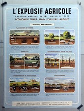 ORIGINAL ANTIQUE POSTER - THE AGRICULTURAL EXPLOSIVE - BY JACQUES CY - 1950s -