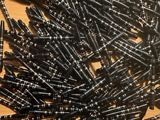 UNIQUE ALUMINIUM Black with Silver Rings DART STEMS - Medium Length 46mm