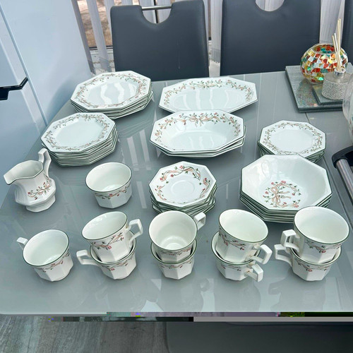 Porcelain octagonal dinner - porcelain,