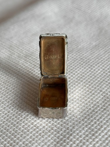 Antique vesta case 1857 silver - vesta,