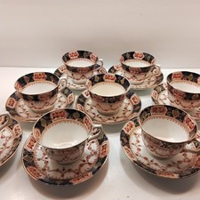 Antique Edwardian Royal Stafford Mona China Imari Pattern Tea Set