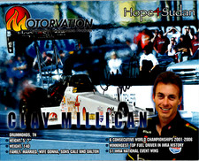 Clay Millican Hand Signed 8x10 Cardstock 2009 NHRA Top Fuel Nitro Dragster