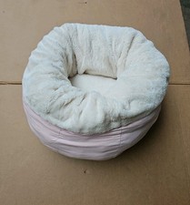 Handmade Cave Cat Dog House Snuggle Sack Puppy Bed UK Made Cosy Pink Faux Suede!