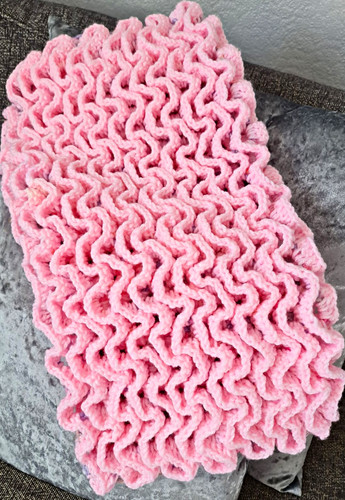 Pink aran nursery blanket - pink,