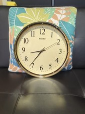 Seiko Gold Finish Round Wall Clock QXA417G