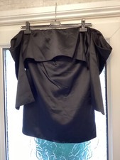 zara black satin long sleeved