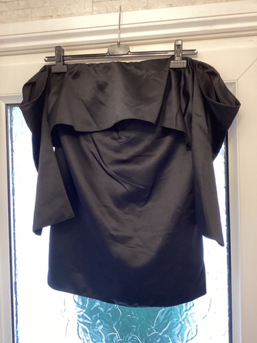 Zara black satin long sleeved - satin,