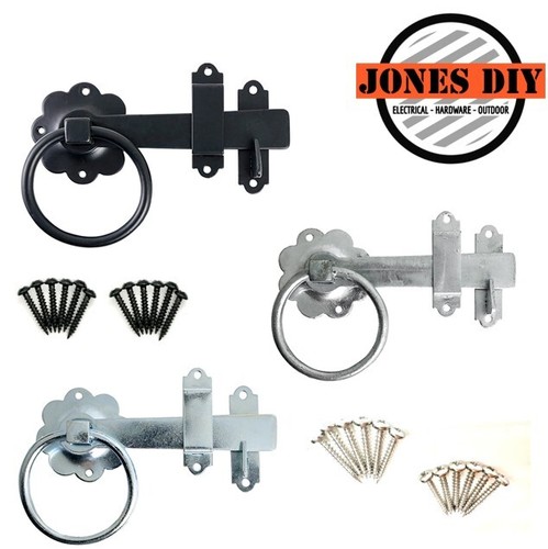 Black galvanised garden gate - black/galvanised,