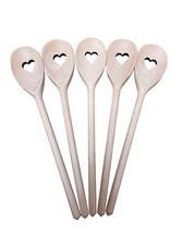 5 Large wooden spoon spoons for cooking tuning 30 cm 12 inches - Shape of heart