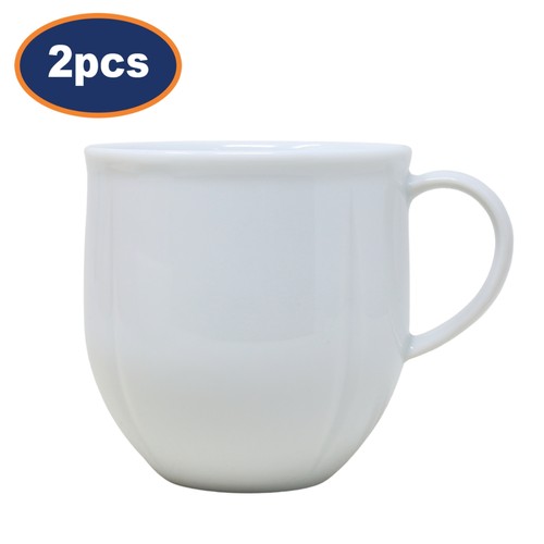 Mug white porcelain 320ml - porcelain, 2pcs