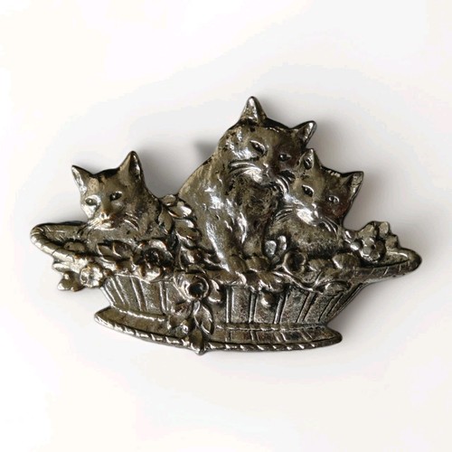 Vintage cat brooch antique - vintage,