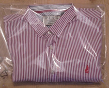 MENS MEDIUM THOMAS PINK WHITE & PINK STRIPED LONG SLEEVE  COTTON SHIRT